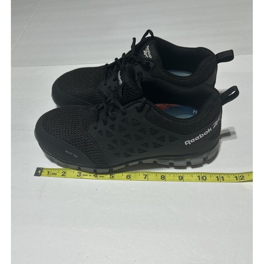Reebok Work Sublite Cushion Alloy Toe Shoes Mens 9 Womens 11 EH Safety Black - Picture 7 of 8